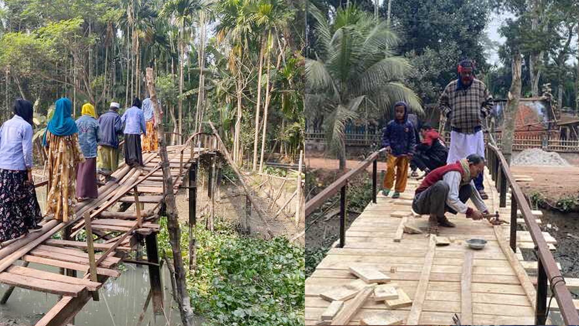 স্বেচ্ছাশ্রমে যুবদলের উদ্যোগে পিরোজপুরে নির্মিত হলো ২ ব্রিজ
