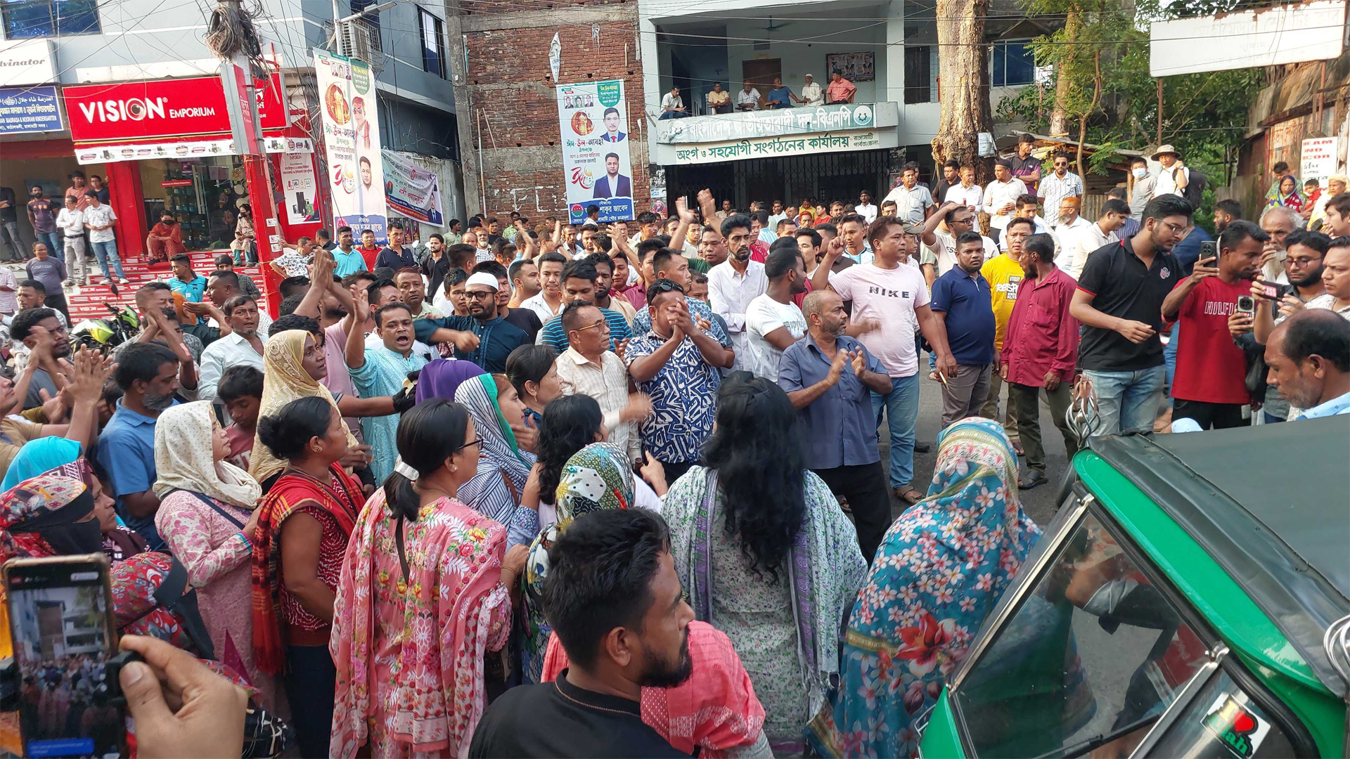 দীপেন দেওয়ানের পদত্যাগের ঘোষণায় সড়ক অবরোধ করে বিক্ষোভ