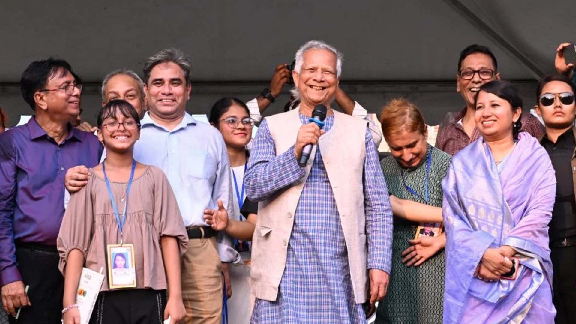 Dr Yunus greeted with boundless joy in his ancest...