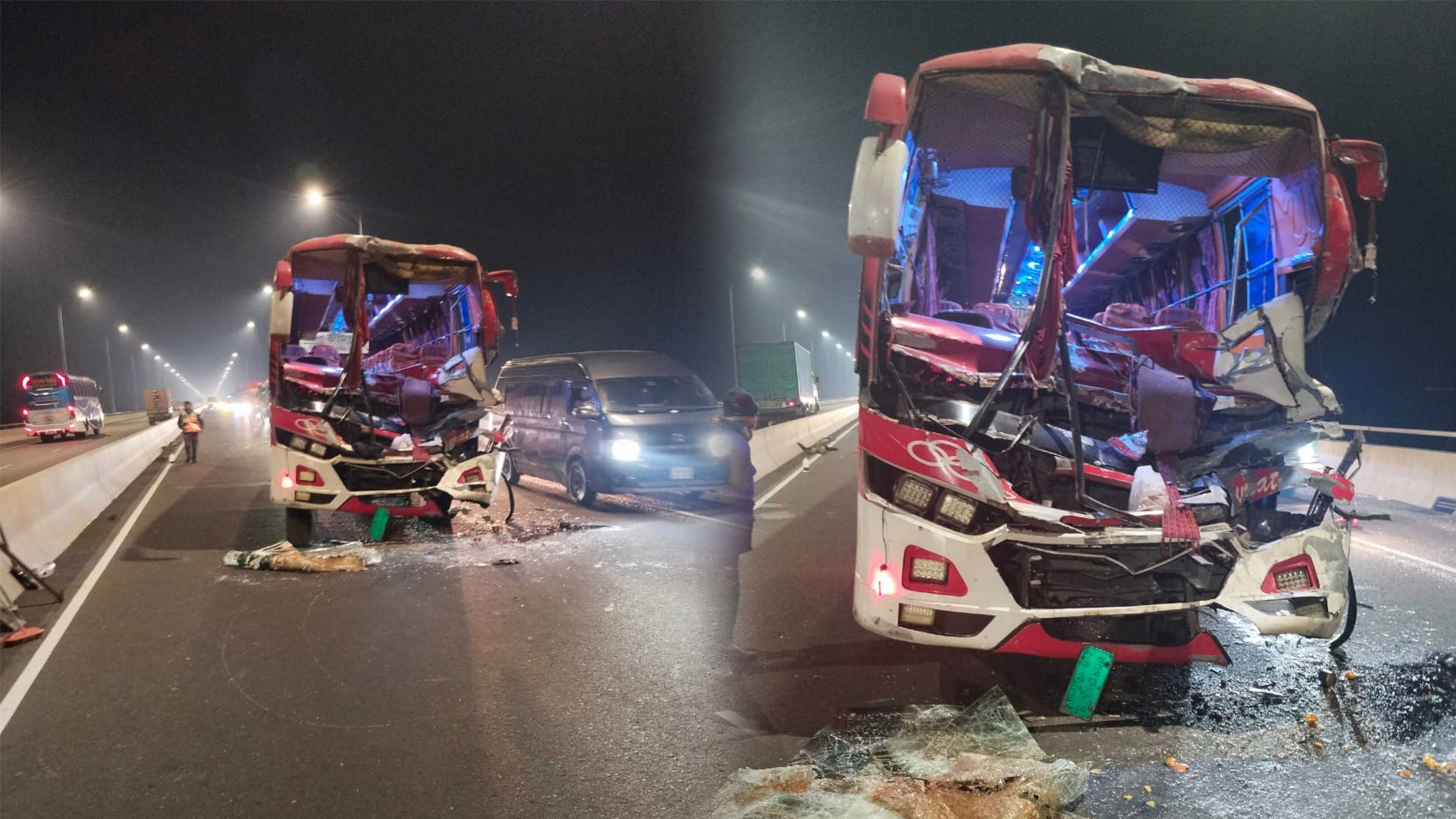পদ্মা সেতুতে বাসের পেছনে বাসের ধাক্কা, হেলপার নিহত - Bangla24.Top