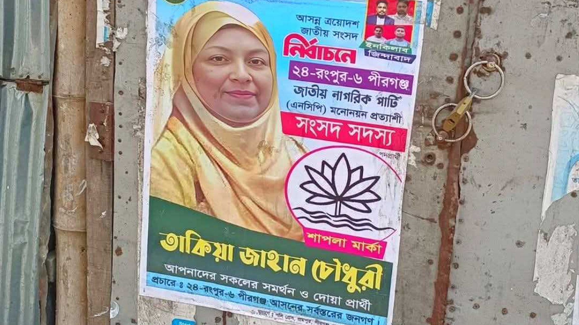 বরাদ্দের আগেই ‘শাপলা প্রতীকে’ দেয়ালে দেয়ালে এনসিপির মনোনয়ন প্রত্যাশীর পোস্টার