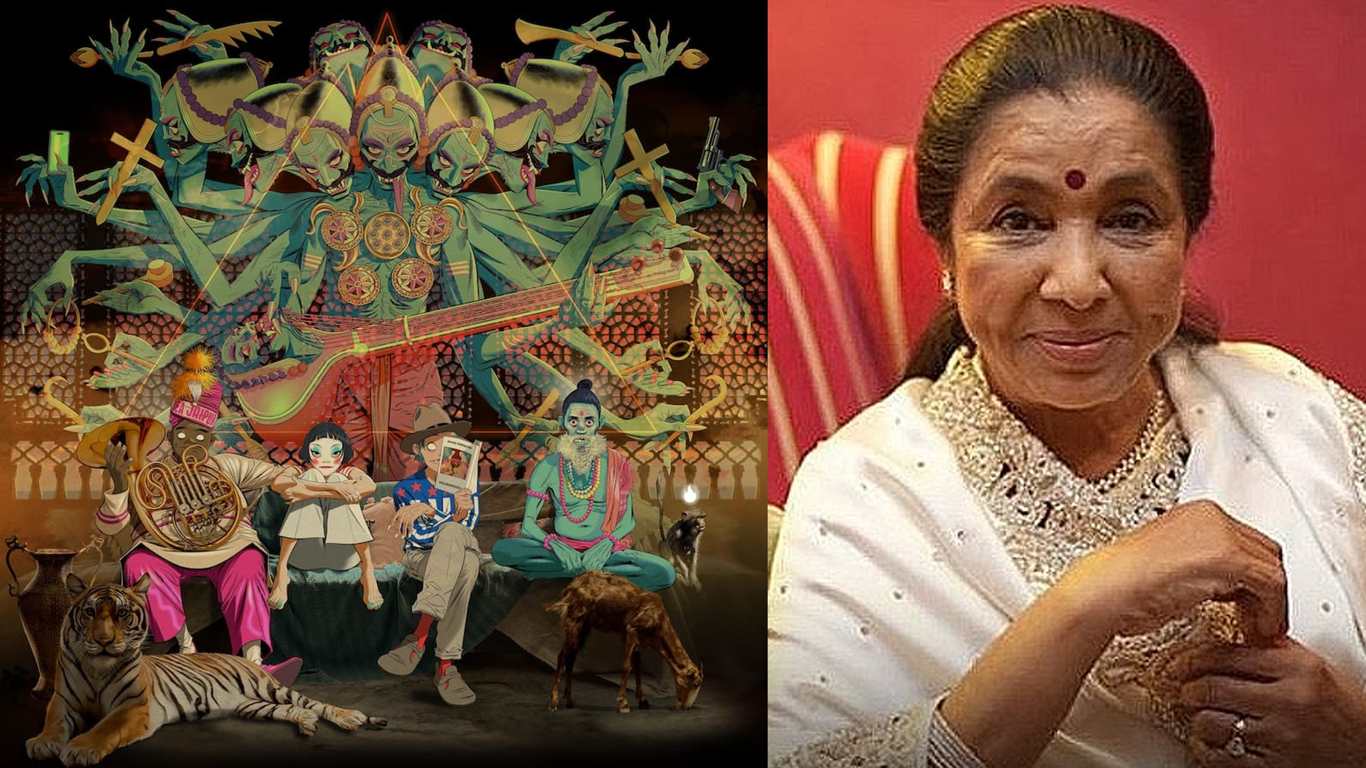 ব্রিটিশ ব্যান্ড ‘গরিলাজ’-এর সঙ্গে আশা ভোঁসলের শেষ গান আলোচনায়