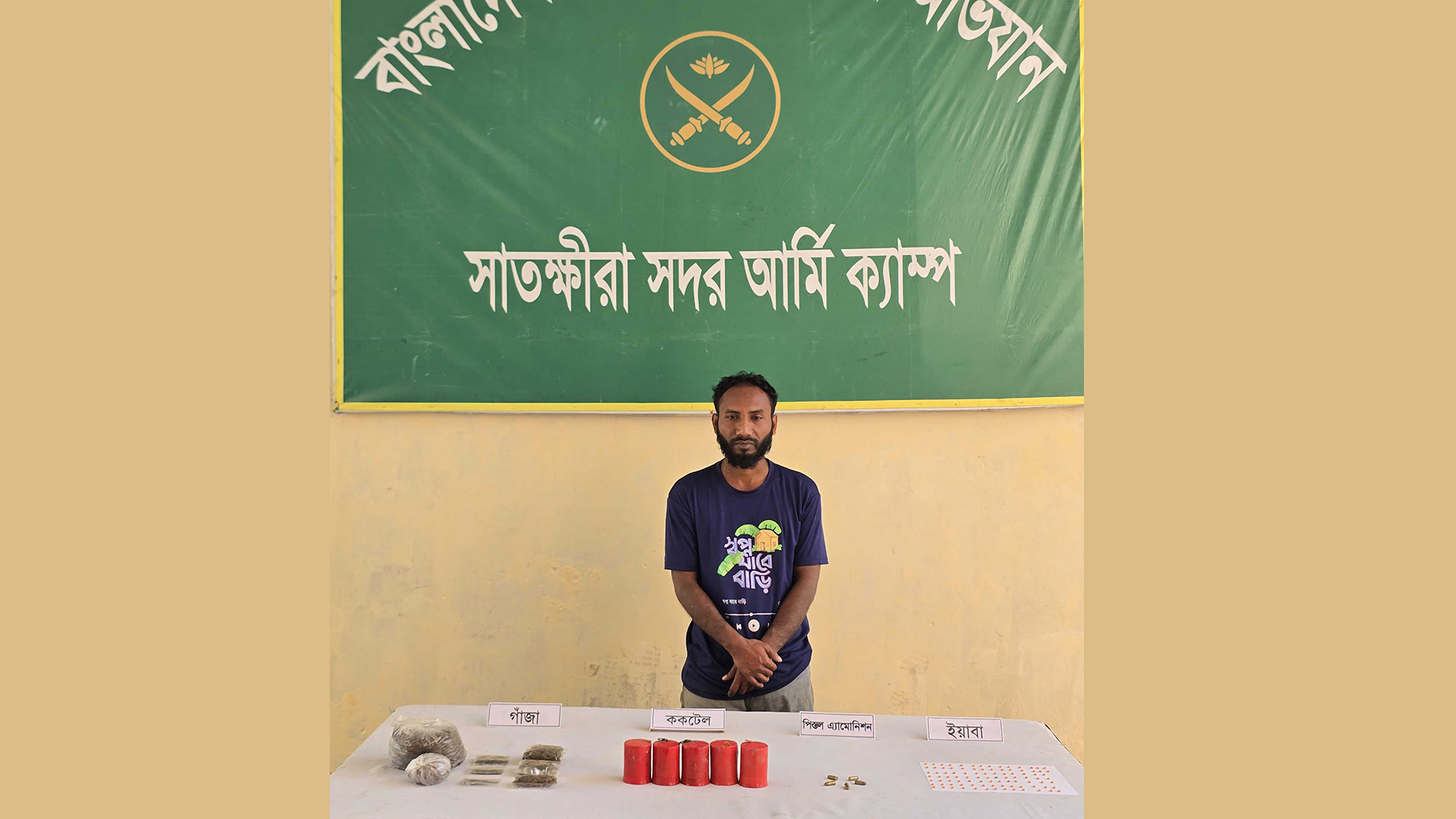 সাতক্ষীরায় ককটেল ও গুলিসহ যুবক আটক