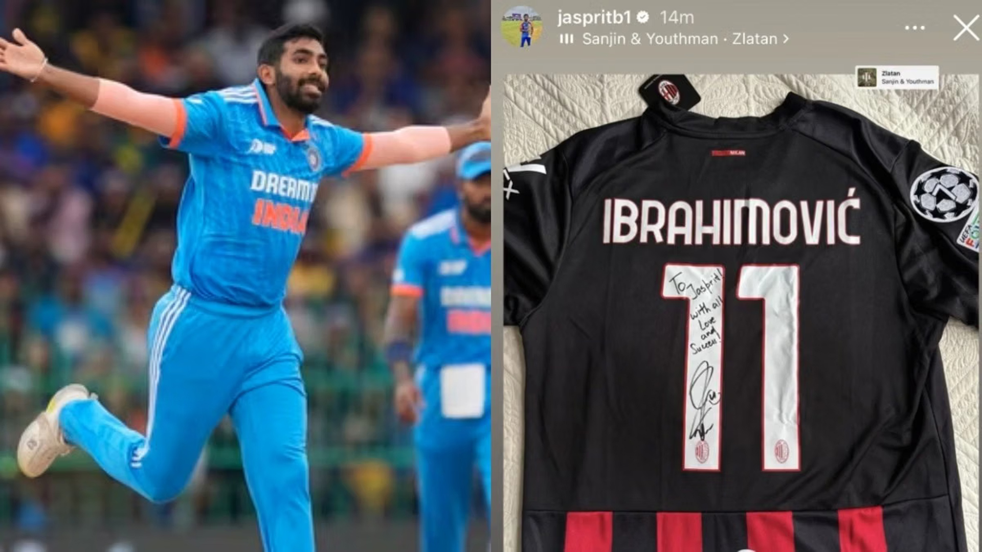 বুমরাহকে জার্সি উপহার দিলেন ইব্রাহিমোভিচ