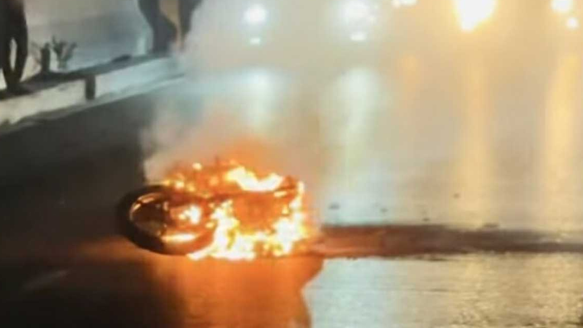 শাহজালাল বিমানবন্দরের সামনে মোটরসাইকেলে আগুন