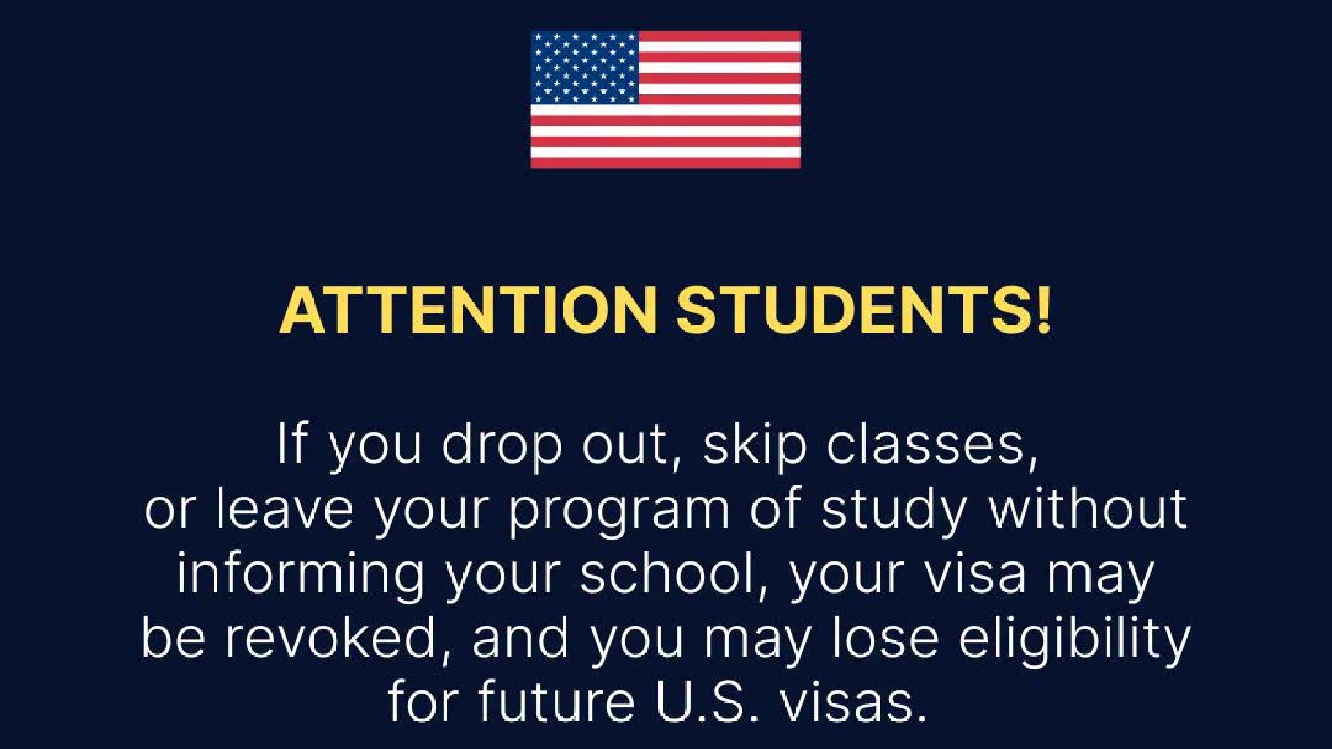 যুক্তরাষ্ট্রে অবস্থানরত বাংলাদেশি শিক্ষার্থীদের কঠোর বার্তা