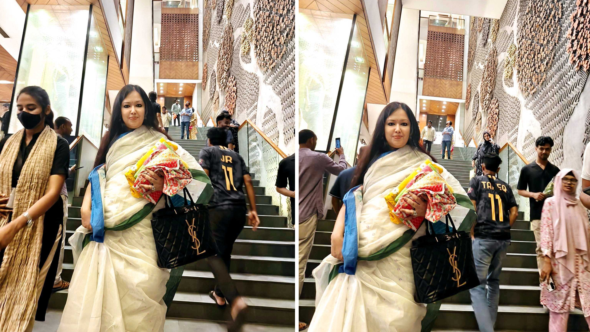 আড়ংয়ে ফ্রি ব্যাগ না পেয়ে ক্ষুব্ধ রুমিন ফারহানা, হাতে কাপড় নিয়ে শোরুম ত্যাগ