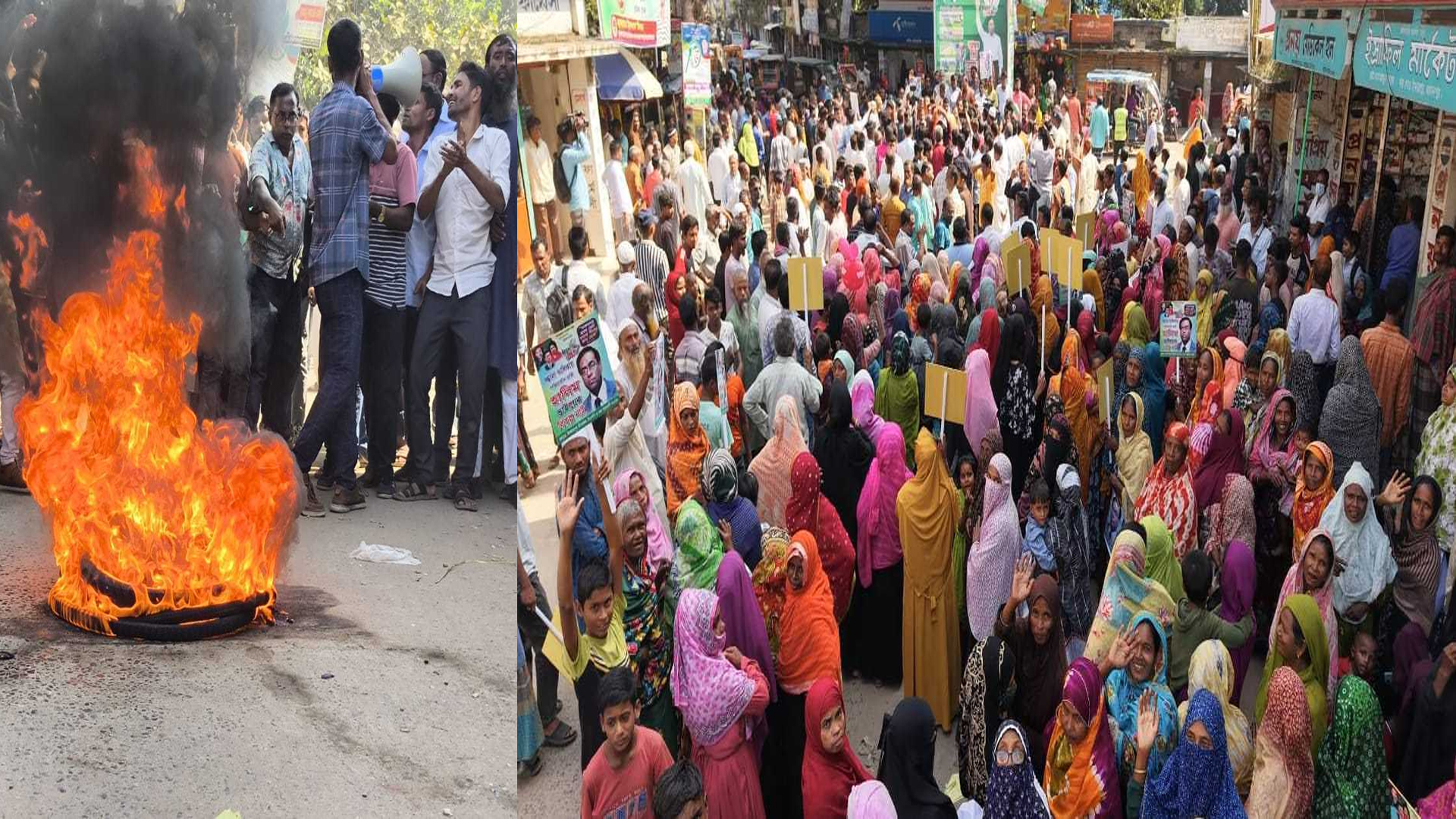 জামালপুরে মনোনয়নবঞ্চিত নেতার সমর্থকদের অগ্নিসংযোগ, সড়ক অবরোধ