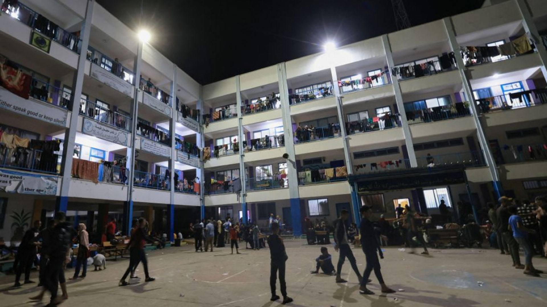 Residents have taken up residence in a UN-run refugee camp in Gaza after Israeli airstrikes. Photo: Collected