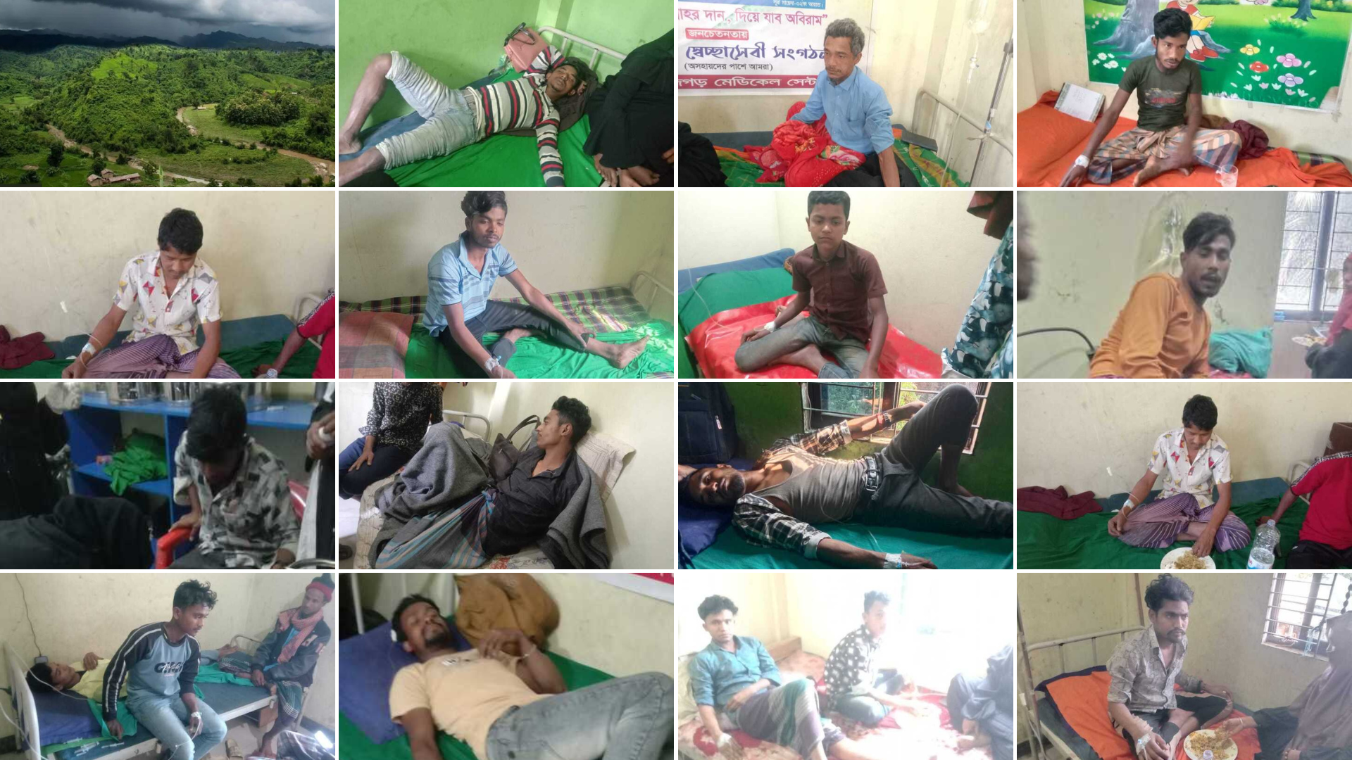 মুক্তি পাওয়ার পর অপহৃত শ্রমিকরা হাসপাতালে ভর্তি হন। ছবি: সময় সংবাদ