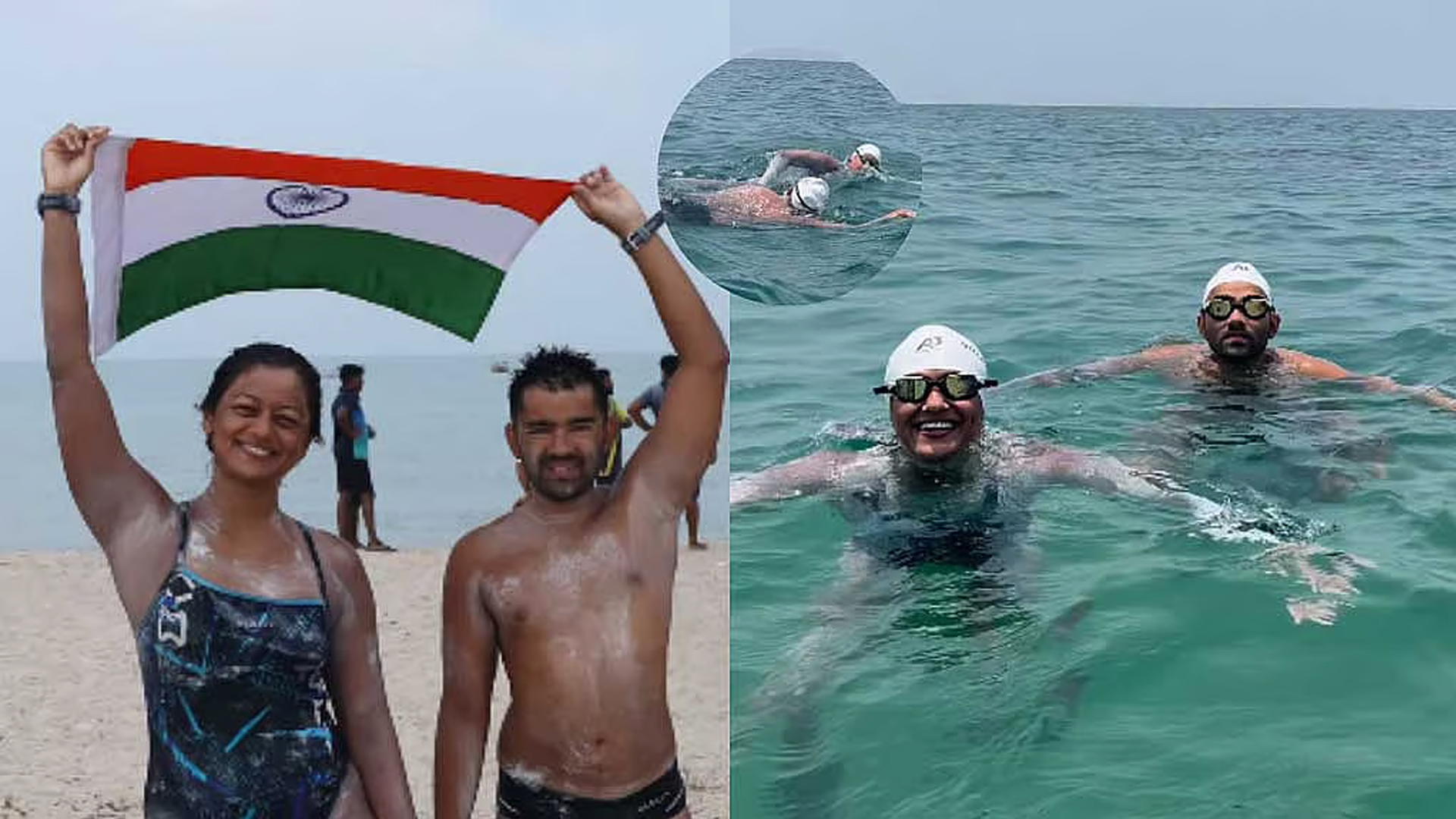 সাঁতরে ১১ ঘণ্টায় শ্রীলঙ্কা থেকে ভারত, ইতিহাস গড়লেন বেঙ্গালুরুর যুগল