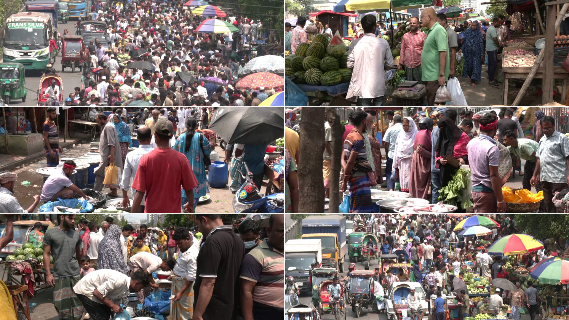 রাজধানীতে সড়ক দখল করে অবৈধ বাজার!