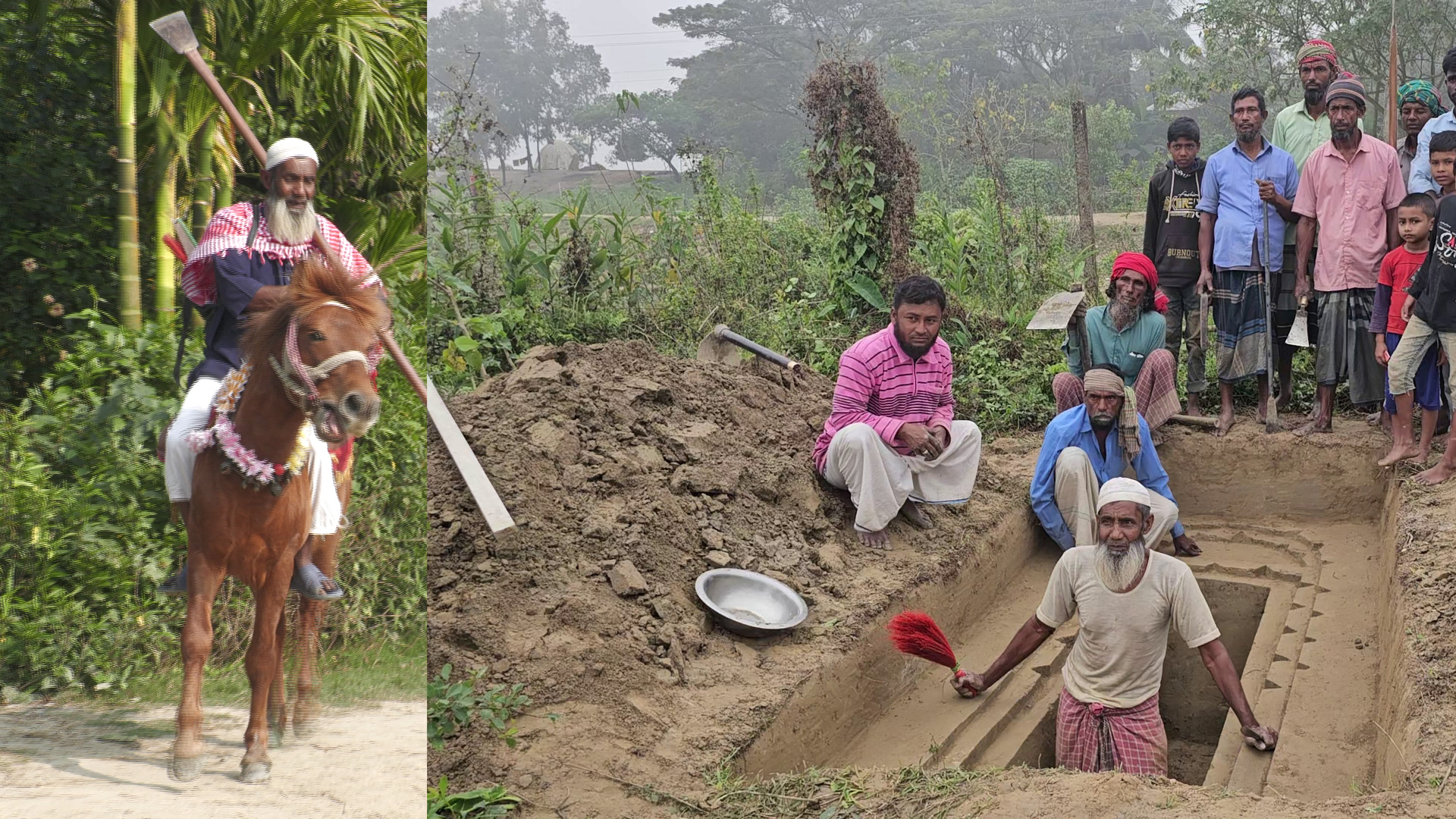 কারোর মৃত্যুর সংবাদ শুনলেই ঘোড়া নিয়ে ছুটে যেতেন মনু মিয়া। ছবি: সময় সংবাদ