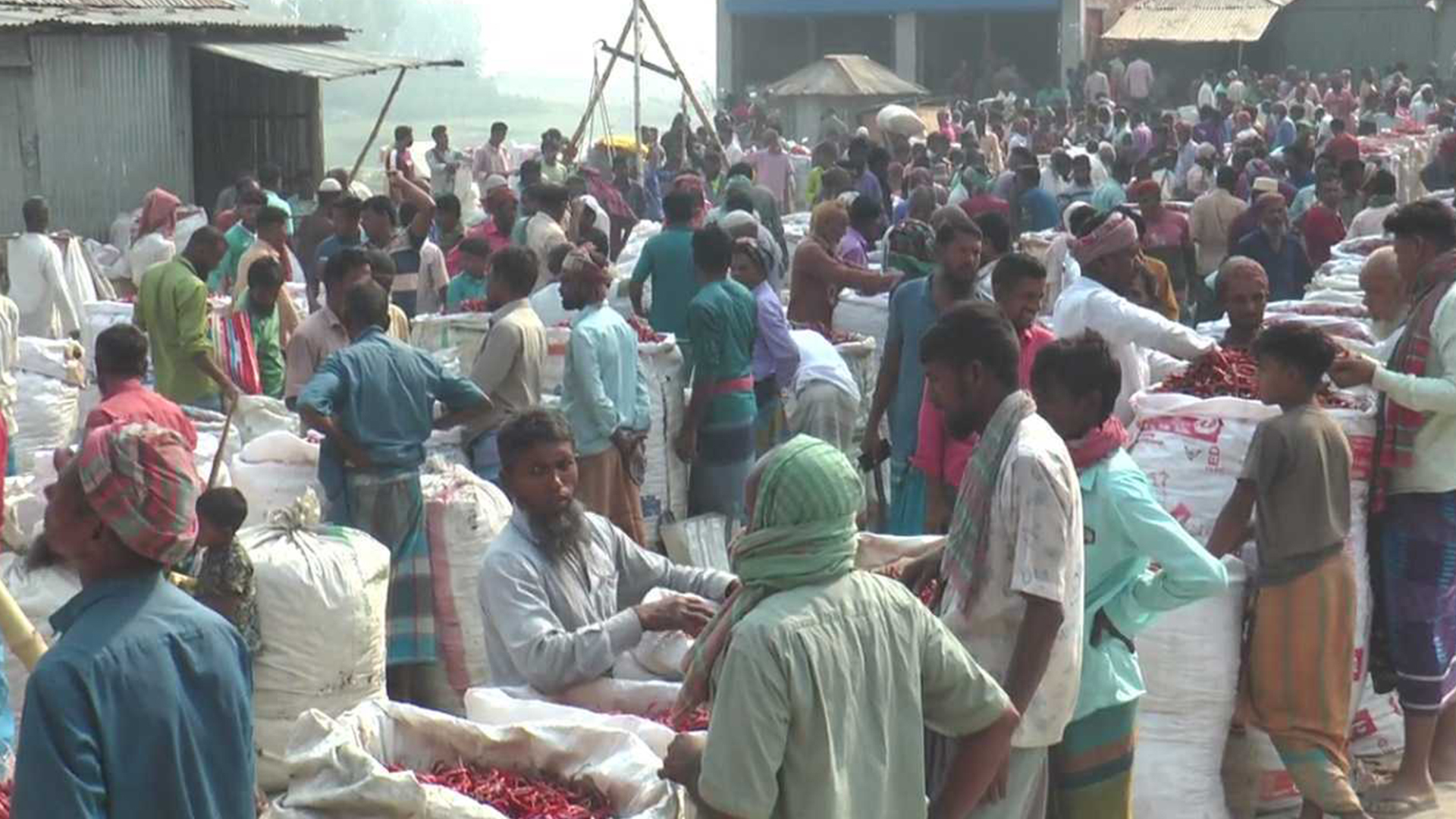 জমে উঠেছে উত্তরাঞ্চলের বৃহৎ মরিচের হাট, অতিরিক্ত হাসিল আদায়ের অভিযোগ