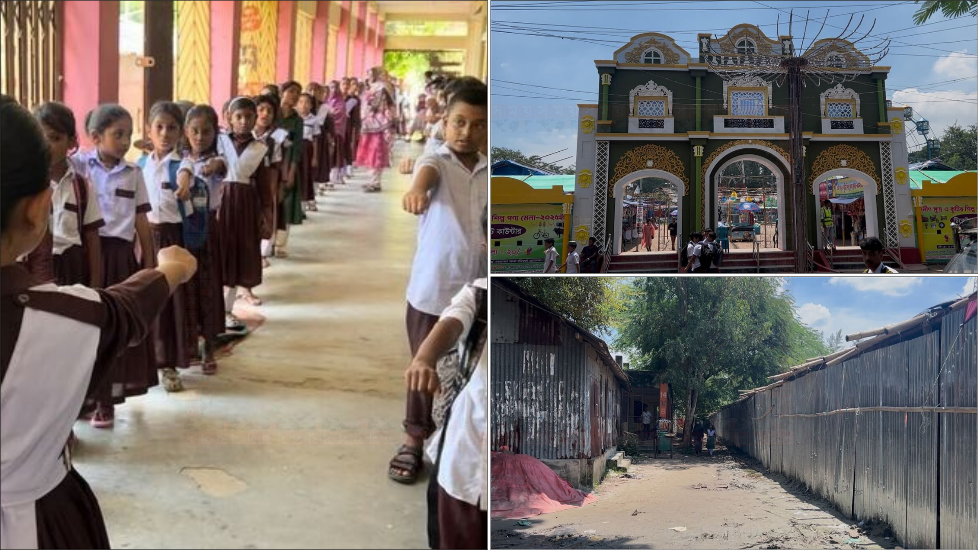 স্কুলের মাঠে মাসব্যাপী মেলা ও লটারি, বারান্দায় হচ্ছে অ্যাসেম্বলি
