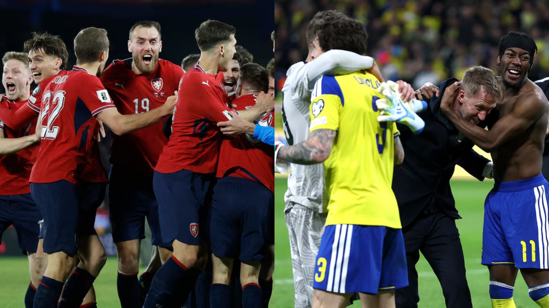 ২০ বছর পর বিশ্বকাপে চেক প্রজাতন্ত্র, ৮ বছর পর সুইডেন