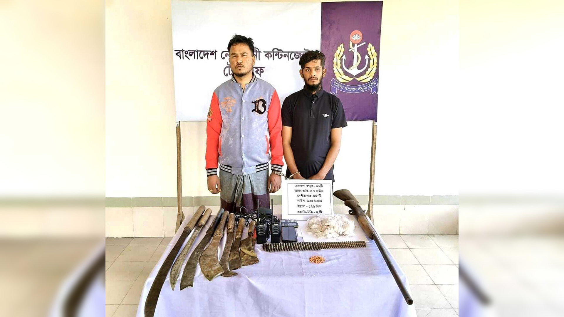 টেকনাফে মাদক, অস্ত্র ও গুলিসহ আটক ২