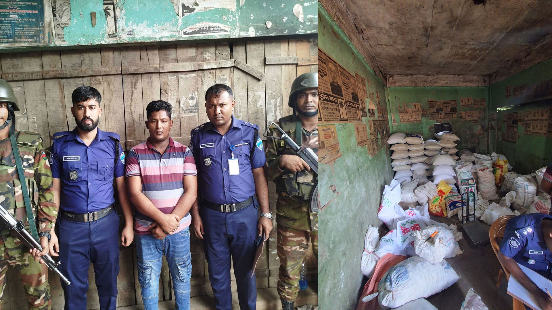 রোহিঙ্গা ক্যাম্পের চোরাই রেশন জব্দ, আটক ১