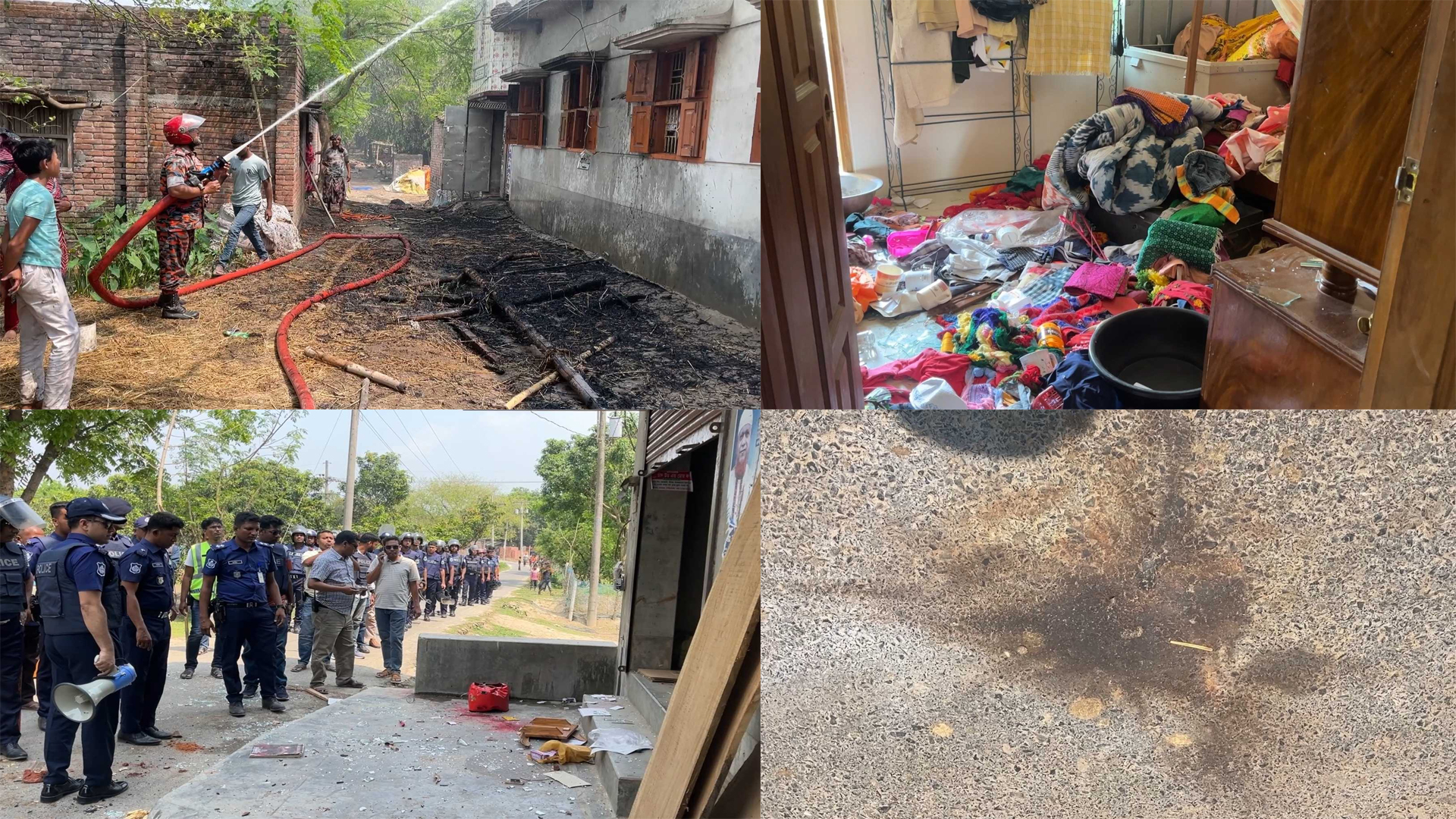 গ্রাম্য সালিসকে কেন্দ্র করে ককটেল বিস্ফোরণ, অগ্নিসংযোগ-লুটপাট