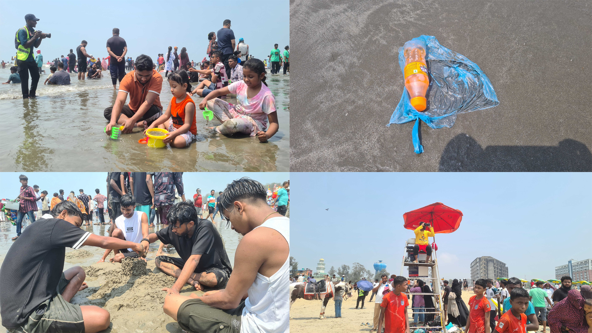 সাগরতীরে আনন্দ, বাড়ছে দুর্ঘটনা ও বর্জ্য