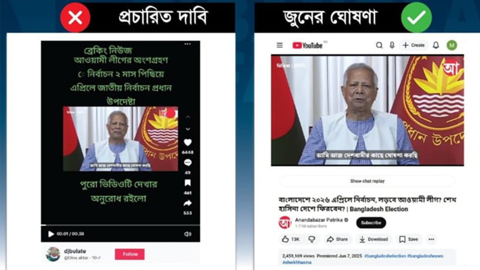 প্রধান উপদেষ্টার মন্তব্য দাবিতে ভিডিও ছড়িয়ে গুজব সৃষ্টির অপচেষ্টা