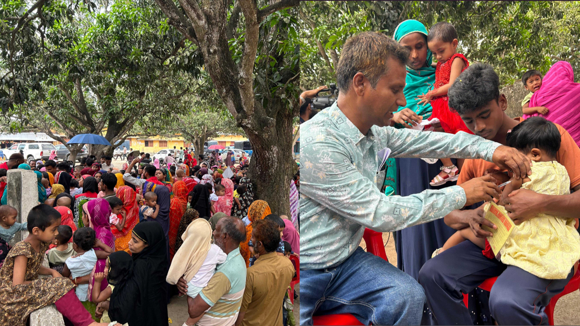 রাজশাহীর গোদাগাড়িতে হামের টিকা দেয়া শুরু