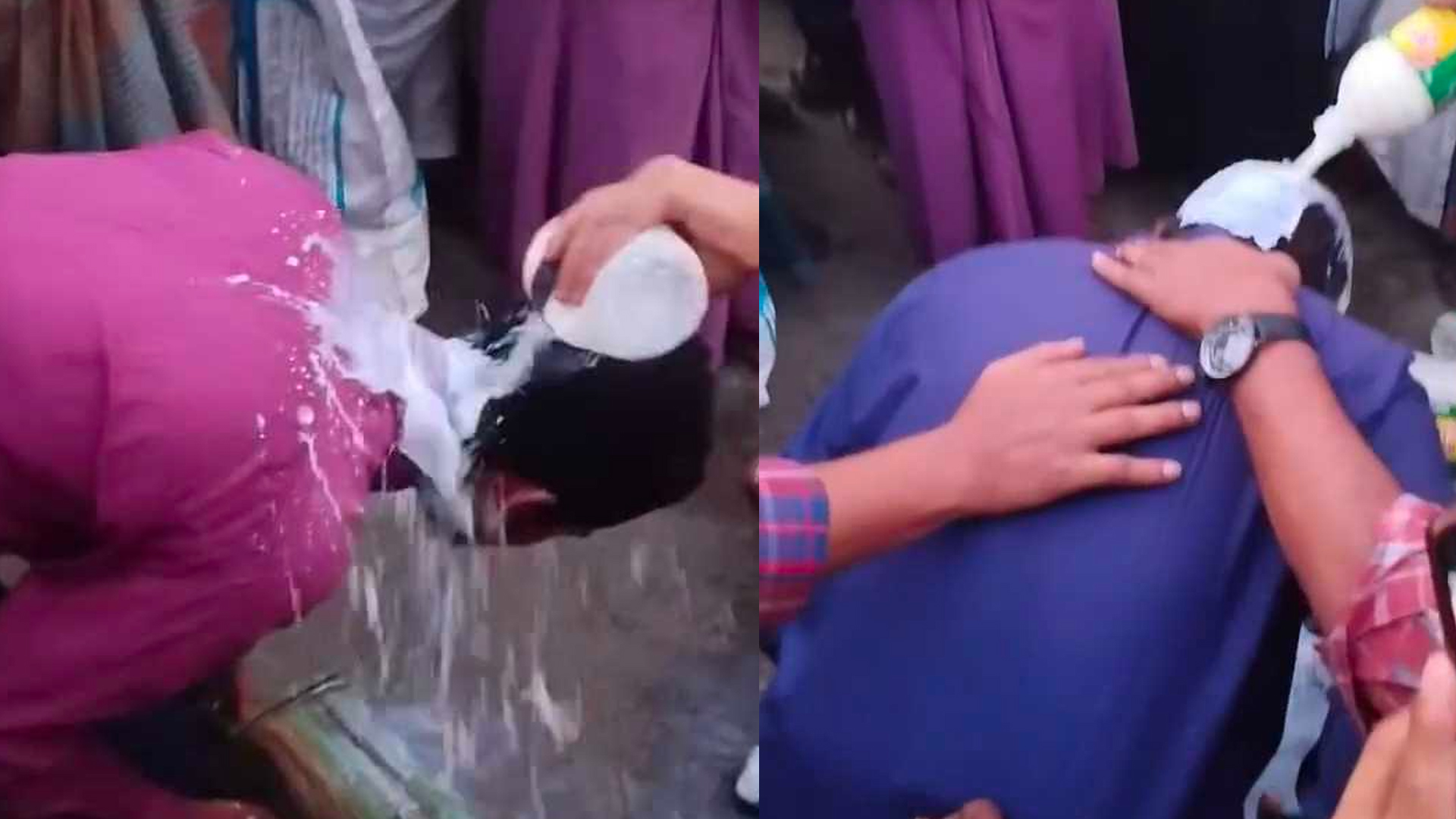 দুধে পানি মেশানোয় সেই দুধ ঢালা হলো বিক্রেতাদের মাথায়