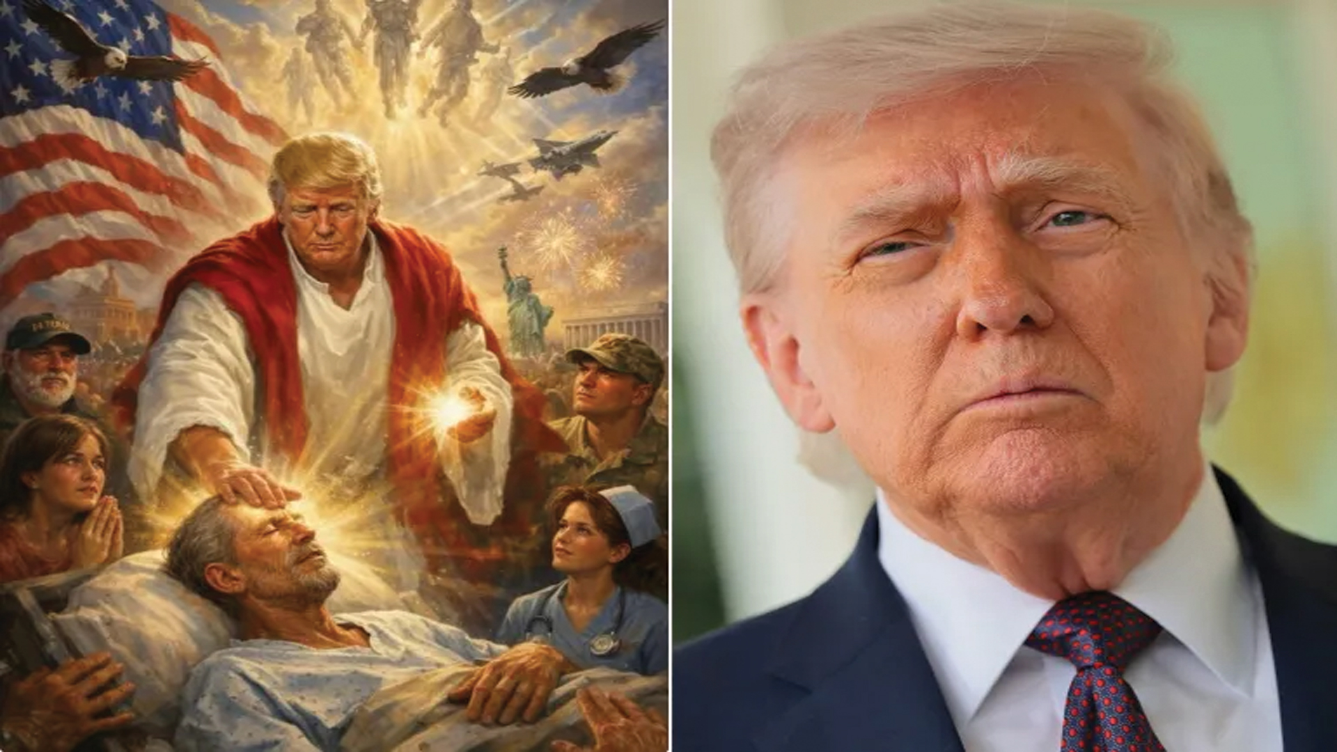 সমালোচনার মুখে যিশু রূপে নিজেকে দেখানো ছবি মুছে ফেললেন ট্রাম্প