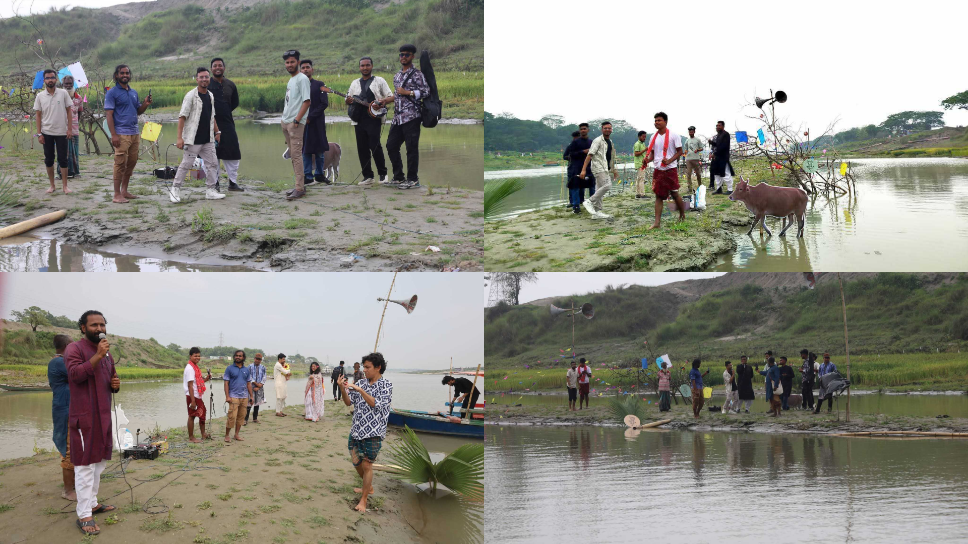 ব্রহ্মপুত্রের মাঝখানে জেগে ওঠা চরে বৈশাখী আয়োজন, নদকে বাঁচাতে আকুতি