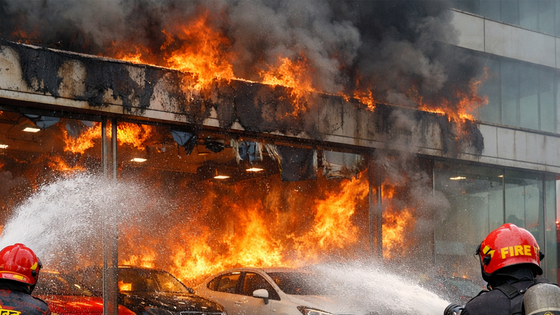 কারওয়ান বাজারে গাড়ির শো-রুমে আগুন