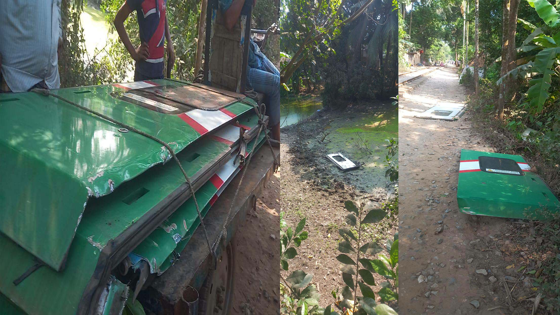 গাছবোঝাই ট্রাকের ঘষা: ছিটকে গেল ‘পর্যটক এক্সপ্রেসের’ ৬টি দরজা