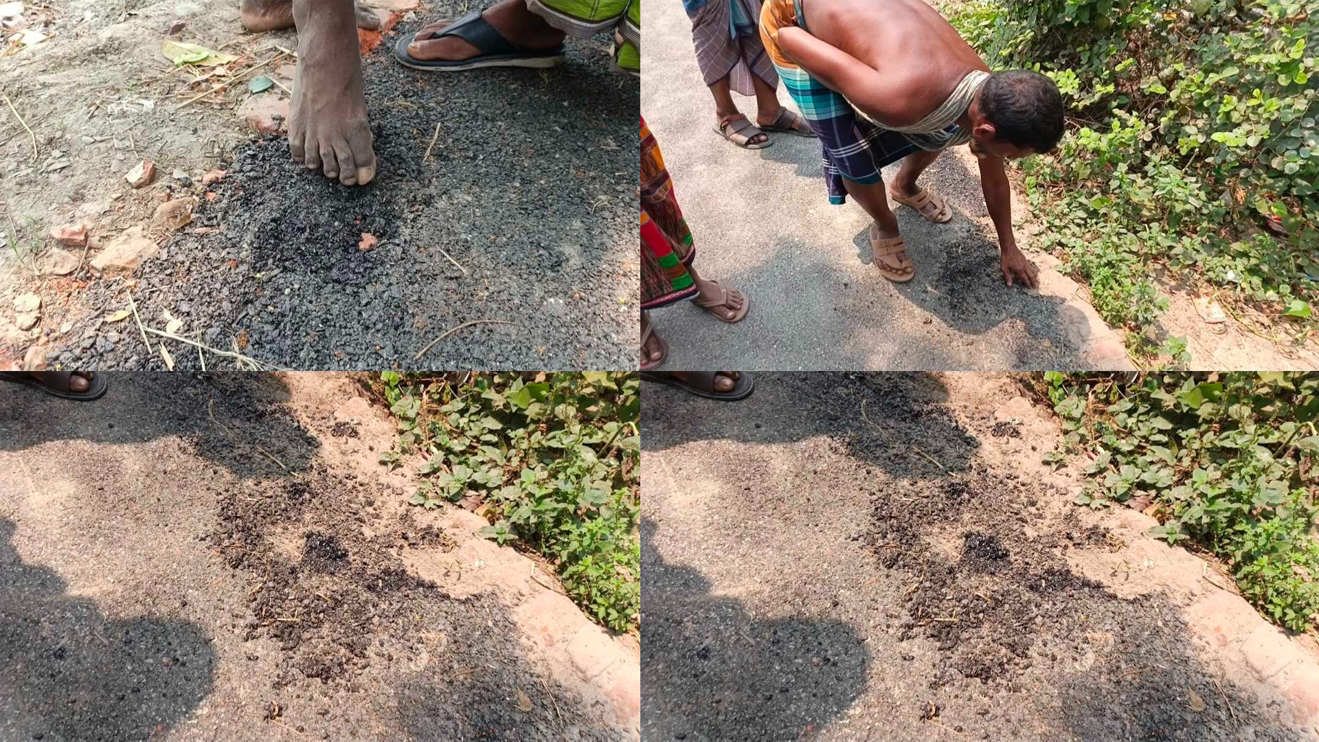 ৭৮ লাখ টাকার নতুন সড়ক, হাতের খোঁচায় উঠে আসছে কার্পেটিং