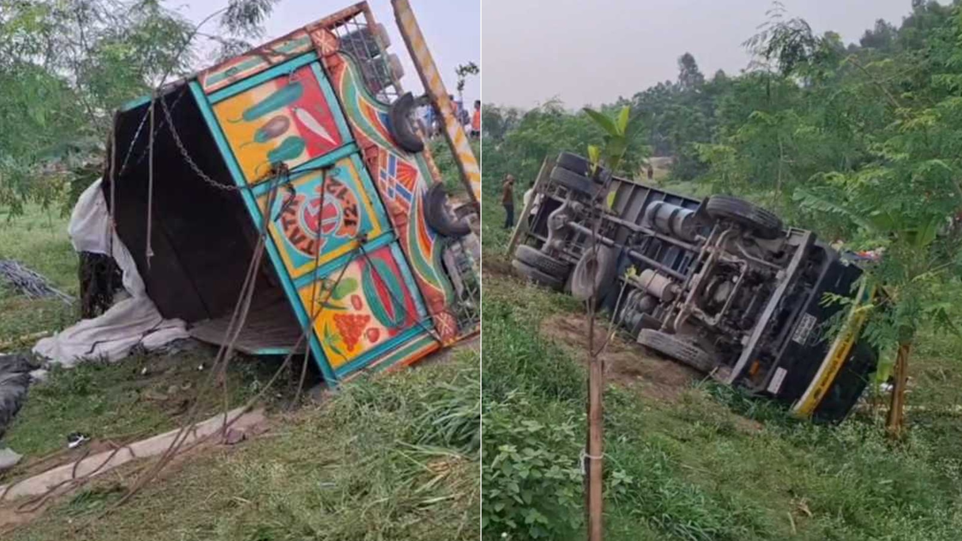 টাঙ্গাইলে ট্রাক উল্টে নিহত ১৫ জনের মরদেহ পরিবারের কাছে হস্তান্তর