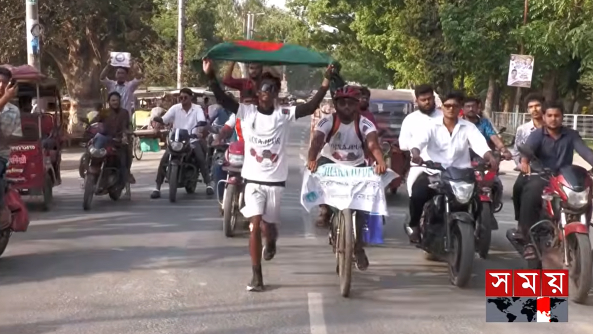 ঢাকা থেকে দৌড়ে দিনাজপুরে পৌঁছালেন তরুণ অ্যাথলেট সাকিব