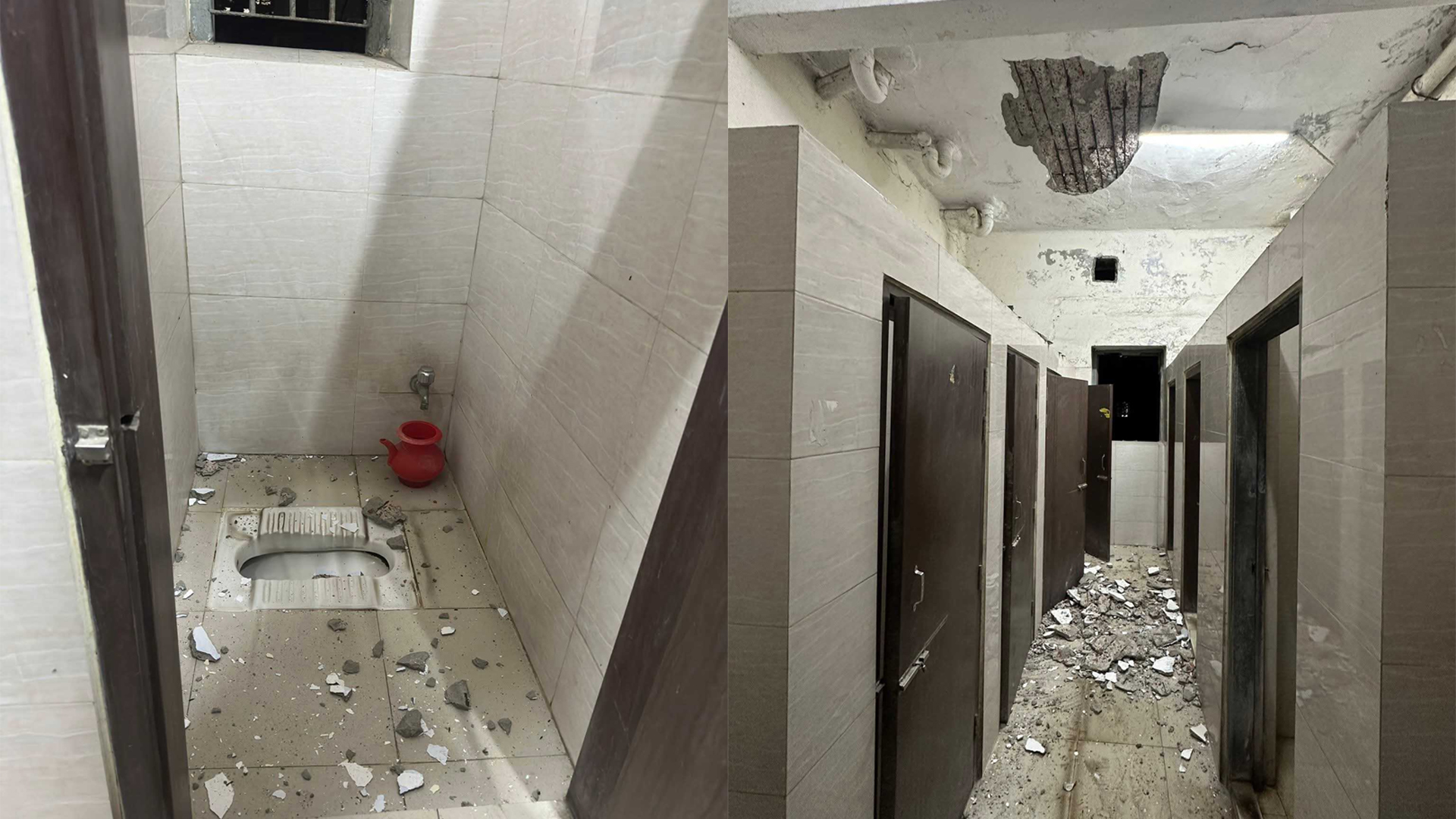 খসে পড়লো ঢামেকের ফজলে রাব্বি হলের ওয়াশরুমের ছাদ