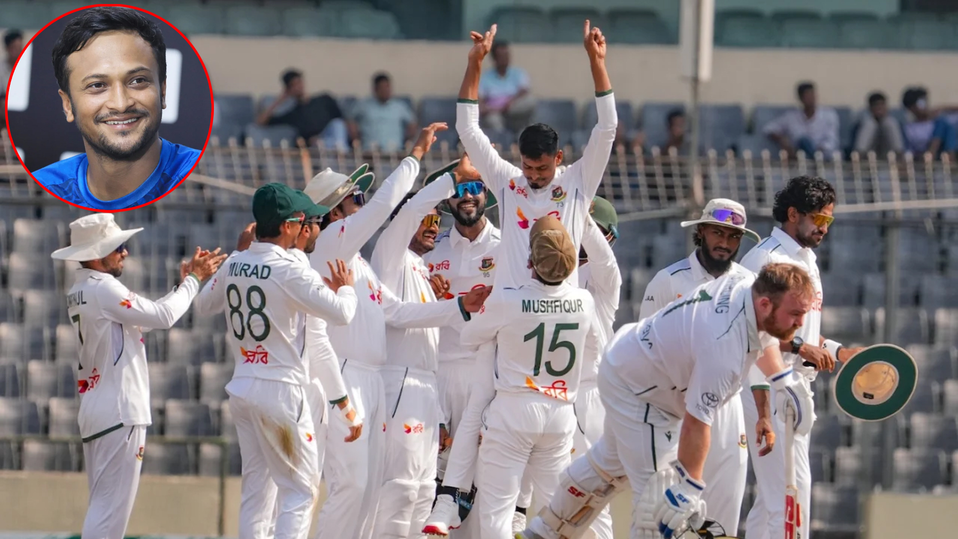 রেকর্ড ভাঙায় তাইজুলকে অভিনন্দন সাকিবের, শুভকামনায় ‘৪০০’ উইকেট