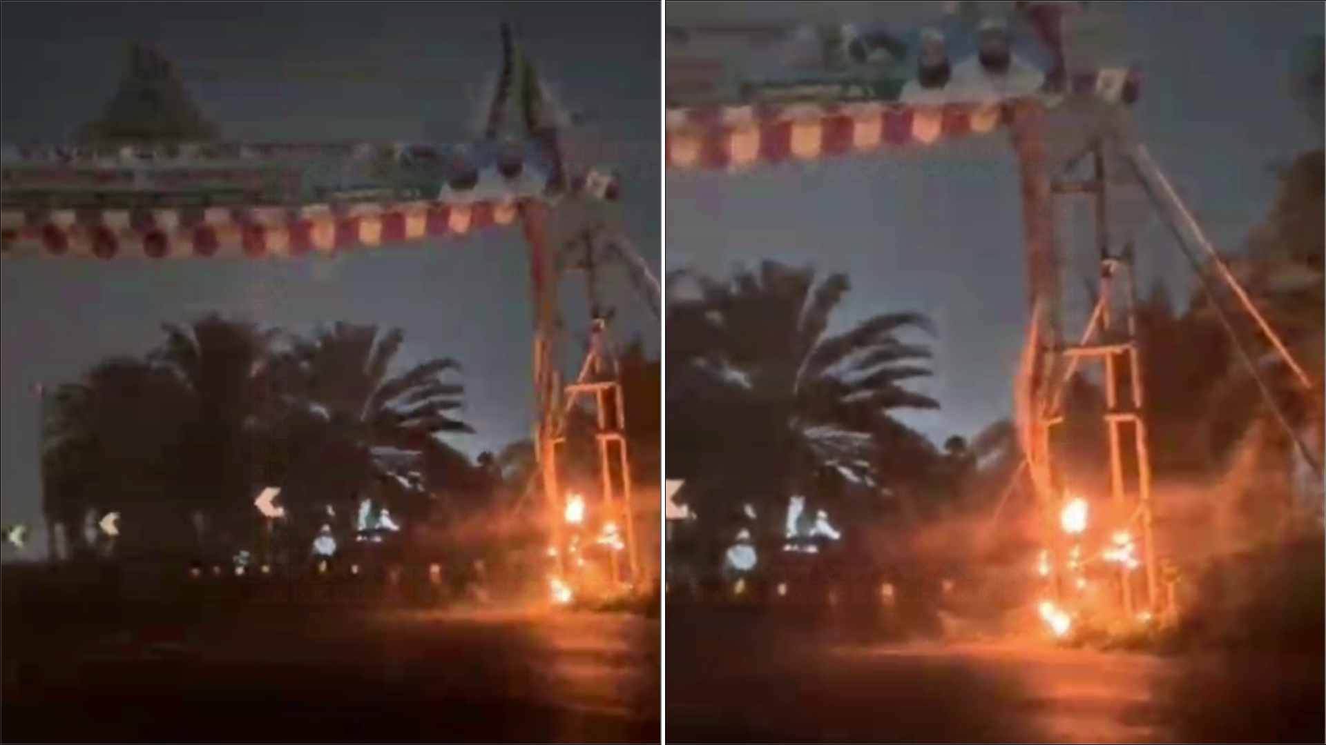 ফরিদপুরে বাংলাদেশ খেলাফত মজলিস প্রার্থীর তোরণে অগ্নিসংযোগ