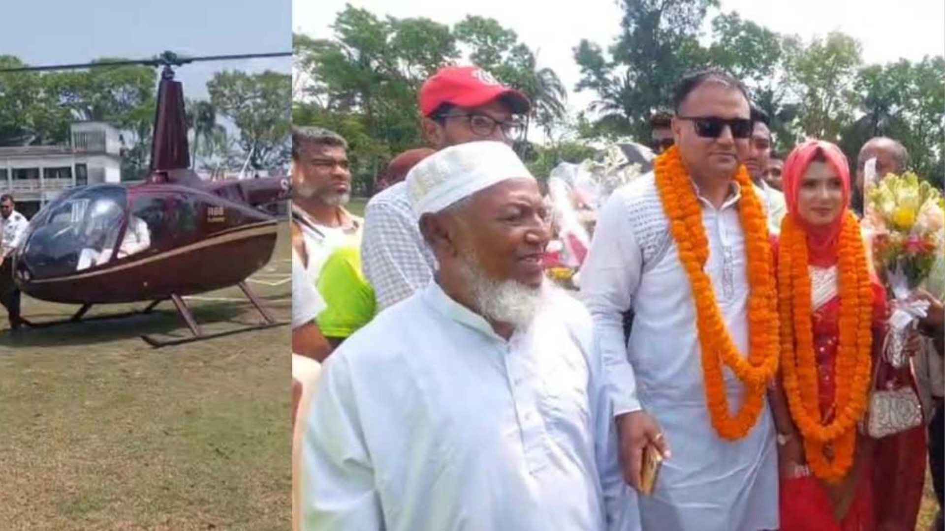সেনা কর্মকর্তা স্ত্রীকে নিয়ে হেলিকপ্টারে গ্রামে ফিরলেন আইনজীবী বর