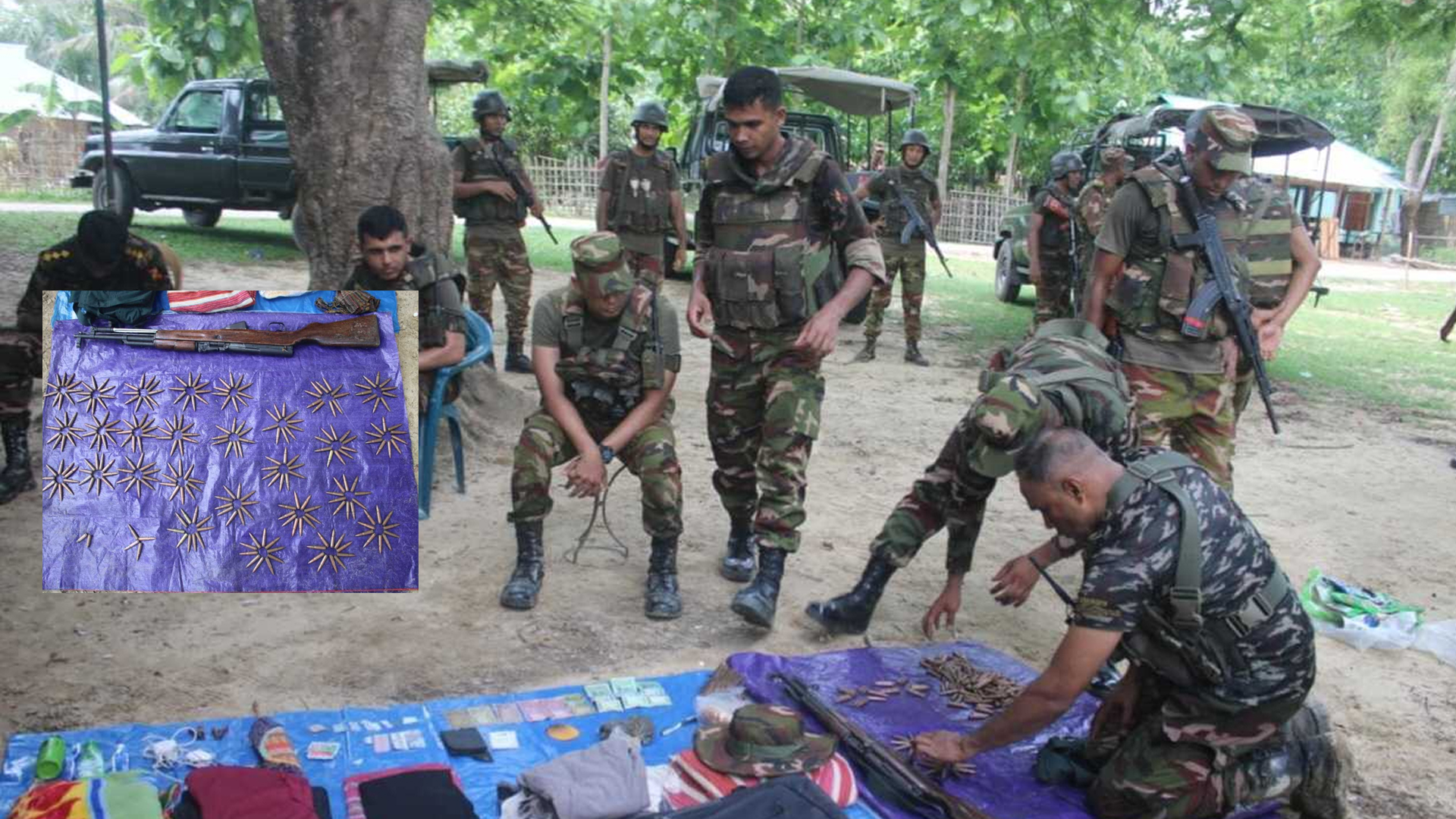 খাগড়াছড়িতে সেনা অভিযানে অস্ত্র ও গোলাবারুদ উদ্ধার