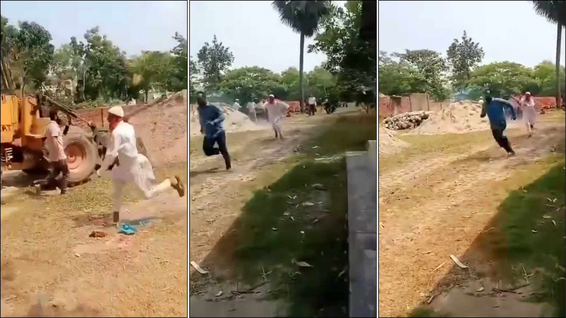 নবীনগরে নির্মাণাধীন সড়ক পরিদর্শন করছেন কর্মকর্তারা। ছবি: সংগৃহীত