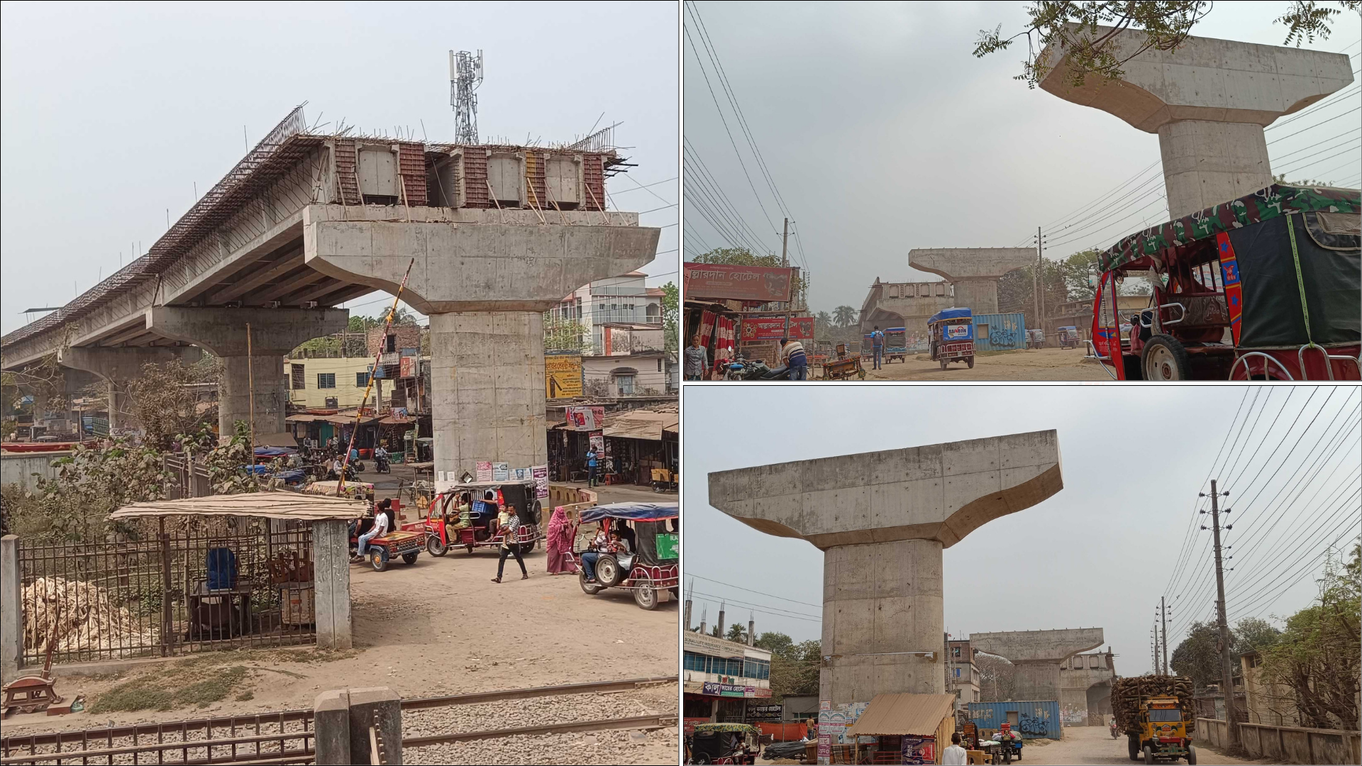 রেলওয়ে ওভারপাসের কাজ বন্ধ, যানজটে নাকাল চুয়াডাঙ্গা শহরবাসী