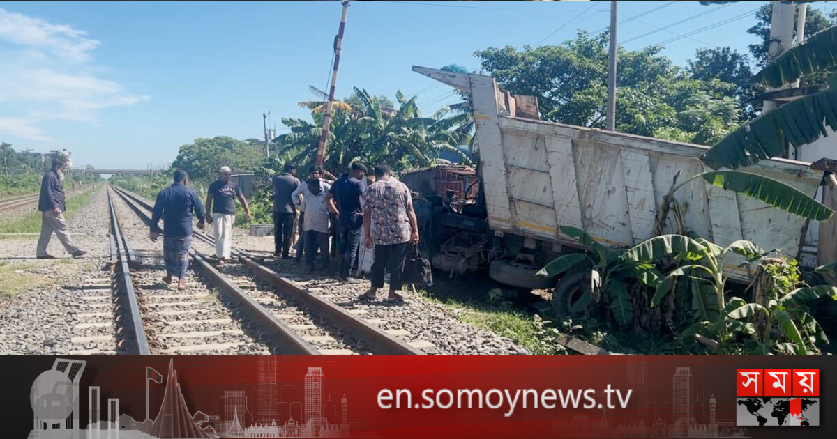 2 killed as train hits truck in Gazipur